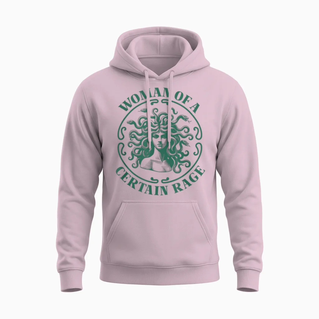 Die Frau Einer Gewissen Wut Medusa Unisex Hoodie in Light Pink