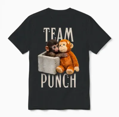 Baby Monkey Punch Team Punch Unisex T-Shirt - Black