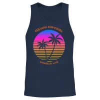 Vintage Sunset Retro — Summer & Beach Gift Unisex Tank Top - Navy – 2