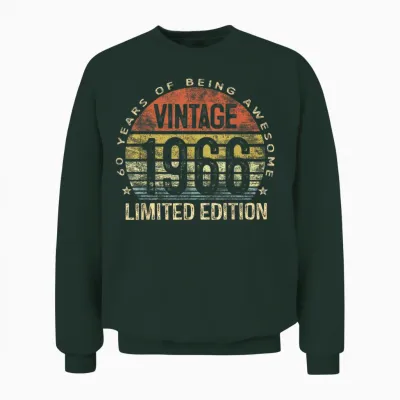 Vintage 1966 Limited Edition 60-Year-Old 60th Birthday Unisex Sweatshirt - Forest
