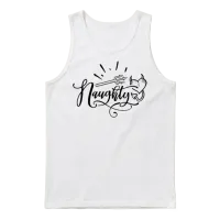 Naughty Unisex Tank Top - White – 1