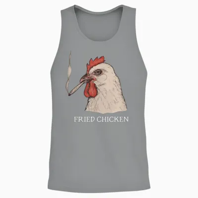 Fried Chicken 420 Smoking Marijuana, Funny Stoner, Weed Meme Unisex Tank Top - Sport Grey