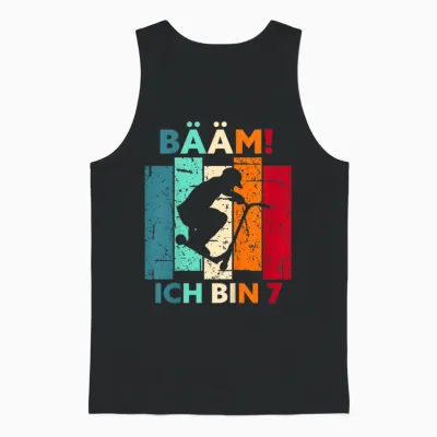 Bääm! Ich Bin 7 Geburtstag Sieben Jahre Junge Mädchen 7. Unisex Tank Top - Black