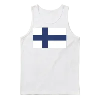 Flag of Finland, Finlands Flag, Flag Finland Unisex Tank Top - White – 1