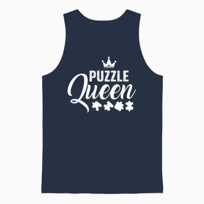 Puzzle Queen Puzzle Enthusiast Gift Unisex Tank Top - Navy