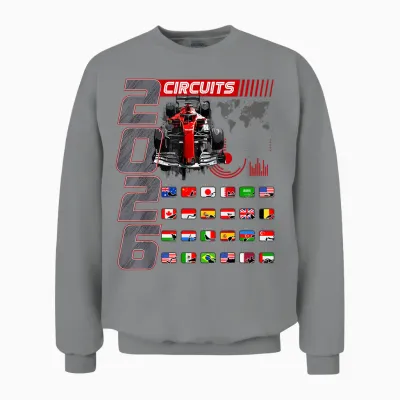 2026 Calendar for Racing Car Unisex Sweatshirt - Sport Grey