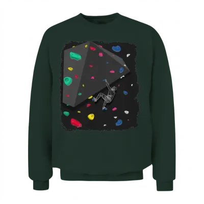 Climbing Boulder Wall Rock Climber Bouldering Unisex Sweatshirt - Forest