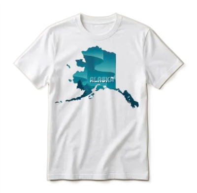 Alaska State Design Northern Lights Lover Alaska Unisex T-Shirt - White