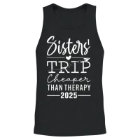 Sister’s Trip Cheaper Than Therapy Unisex Tank Top - Black – 2