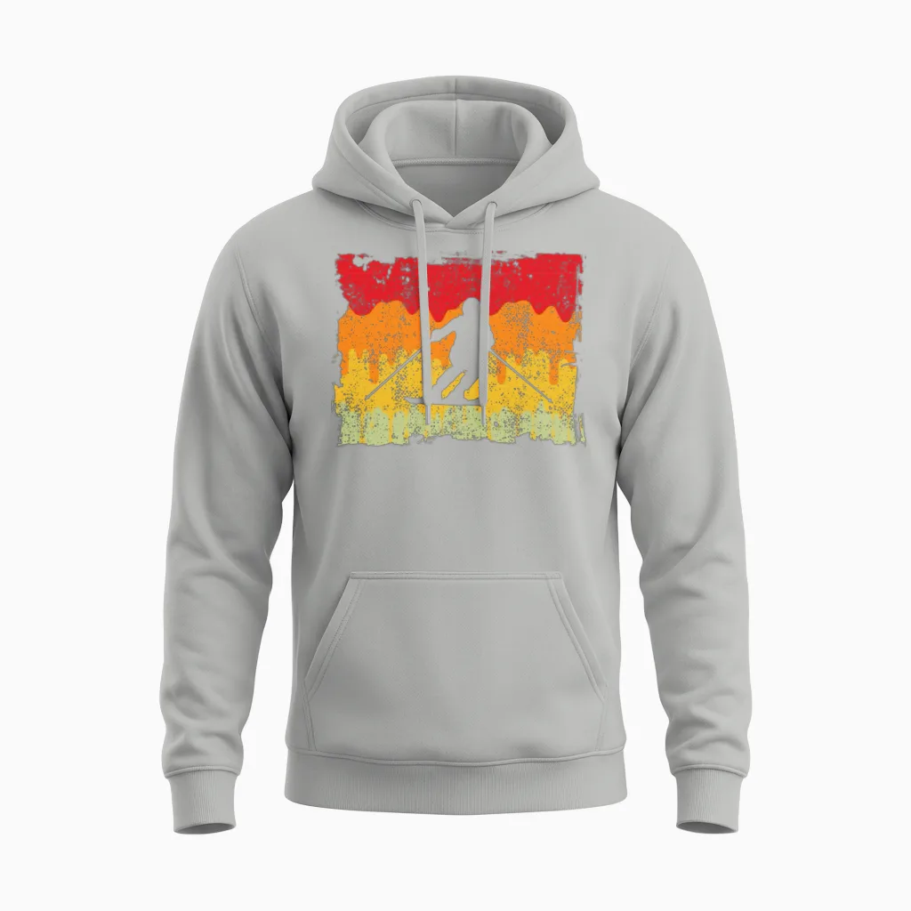 Ski Retro Unisex Hoodie in Ash