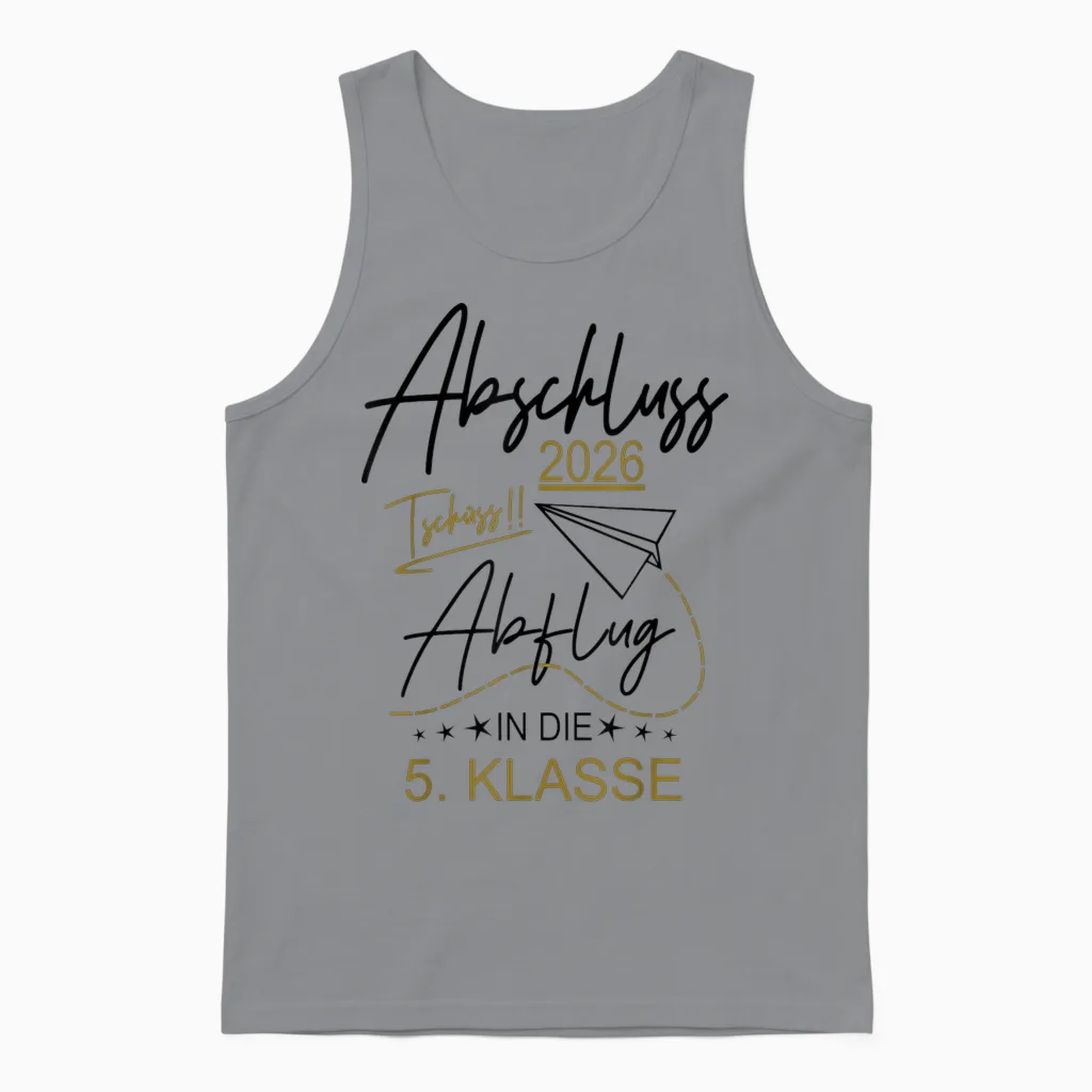 Abschluss Grundschule 2026 Lustiger Spruch Abflug Motive Fun Unisex Tank Top in Sport Grey