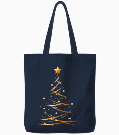 Christmas Fir Tree Tote Bags - Navy