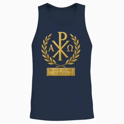 In Hoc Signo Vinces - Knights Templar Symbol Unisex Tank Top - Navy