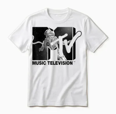 Mademark X Mtv - Mtv Astronaut Stratosphere Footage Unisex T-Shirt - White