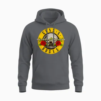 Guns N' Roses Official Bullet Logo Unisex Hoodie - Charcoal