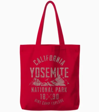 Yosemite National Park Tote Bags - Red