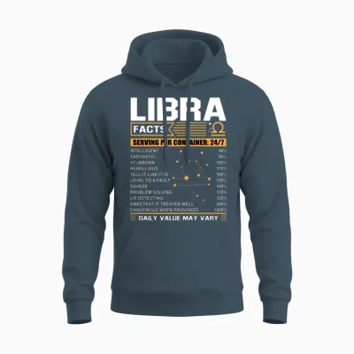 Libra Birthday Shirt Libra Facts Funny Birthday Unisex Hoodie - Dark Heather