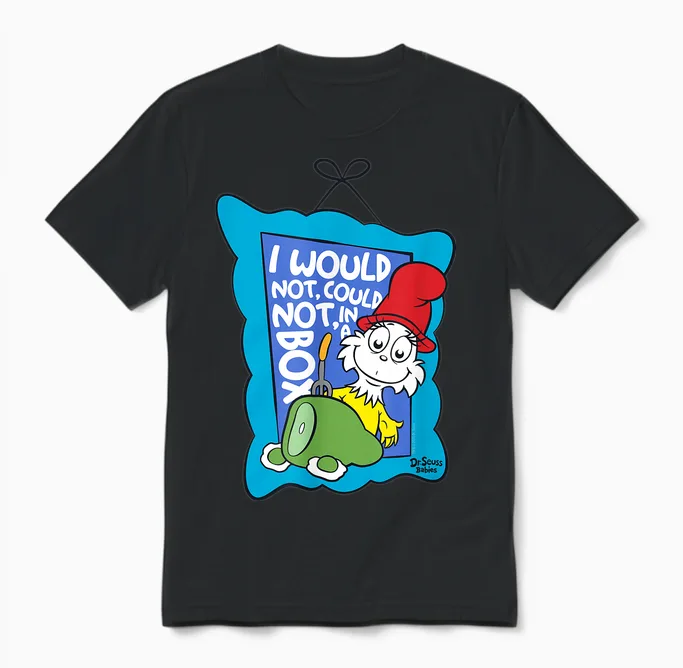 Dr. Seuss Babies Green Eggs & Ham Officially Licensed Unisex T-Shirt in Black