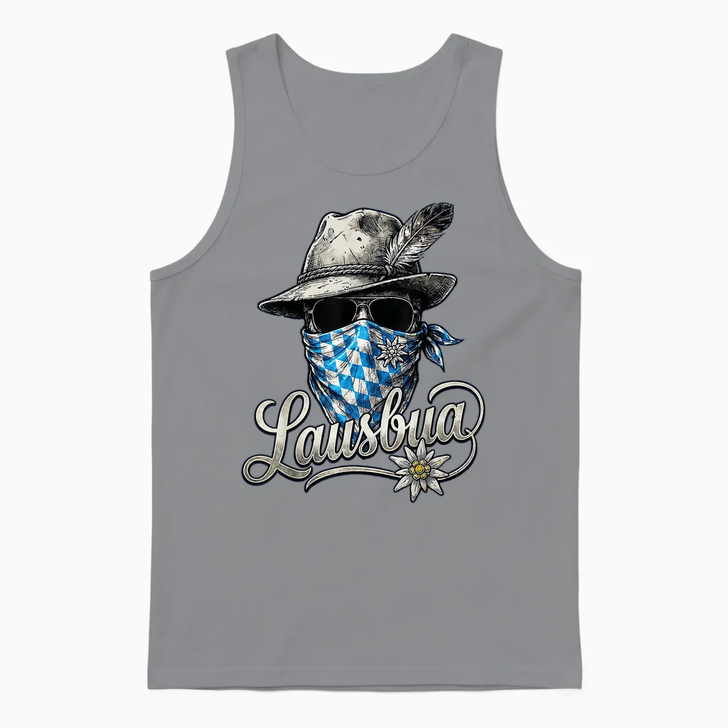 Lausbua Shirt Kinder Trachtenshirt Herren Trachten Unisex Tank Top in Sport Grey