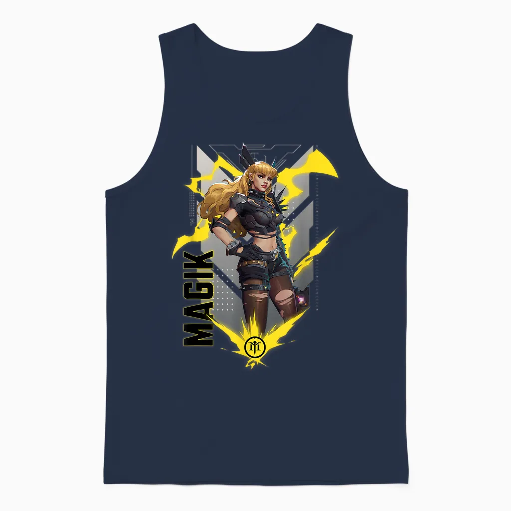 Marvel Rivals Gamerverse Super Hero Pvp Illyana Magik Unisex Tank Top in Navy