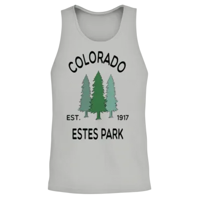 Retro Cool Estes Park Colorado Mountains Pine Unisex Tank Top - Ash