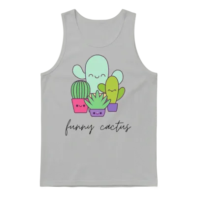 Funny Cactus, Plant Lover, Thanksgiving, Best Unisex Tank Top - Ash