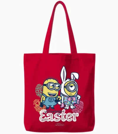 Minions Happy Easter Tote Bags - Red