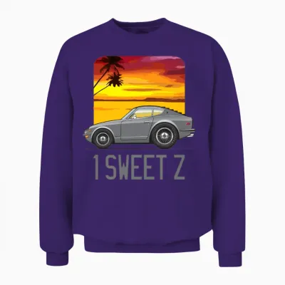 1 Sweet Dark Gray Unisex Sweatshirt - Purple