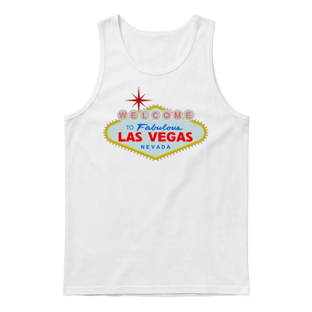 Las Vegas Unisex Tank Top - White