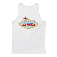 Las Vegas Unisex Tank Top - White – 1