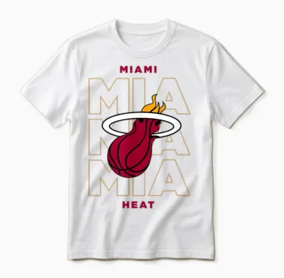 Nba - Miami Heat Stacked City Logo Unisex T-Shirt - White
