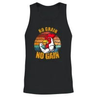 Funny Chicken Fitness Bodybuilder Say No Grain No Unisex Tank Top - Black – 2