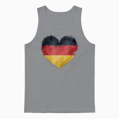 Leuchtendes Herz, Deutsche Flagge, Farben, Deutschland-Fan Unisex Tank Top - Sport Grey
