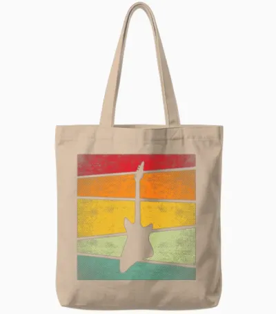 Rock Retro Tote Bags - Natural