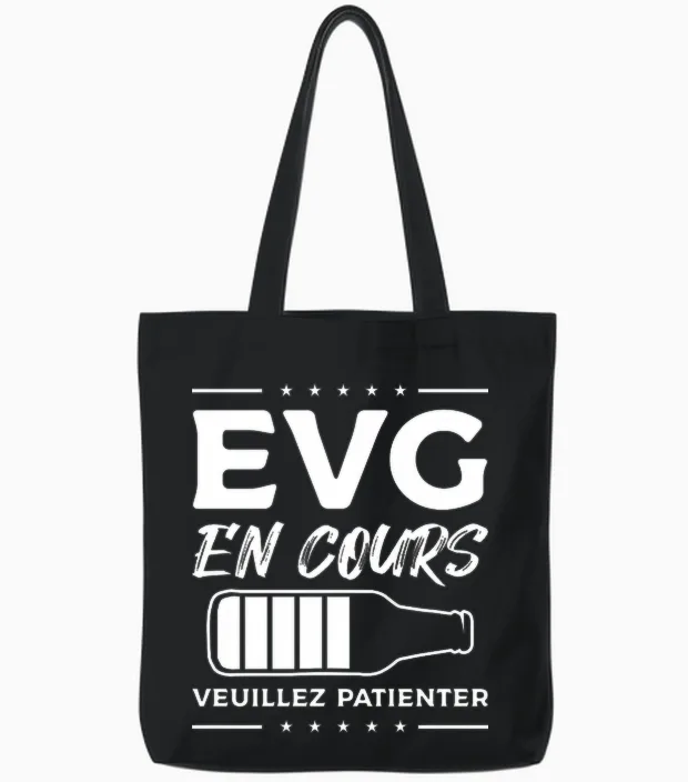 Evg En Cours Veuillez Patienter T-Shirt Haut De Gamme Tote Bags in Black