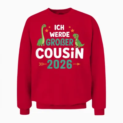 Kinder Ich Werde Großer Cousin 2026 Unisex Sweatshirt - Red