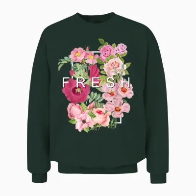 Graphique De Couleur Rose Fleurs Fraîches Unisex Sweatshirt - Forest