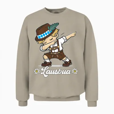 Lausbua Dabbing Bayerischer Junge Trachten Ersatz Unisex Sweatshirt - Sand