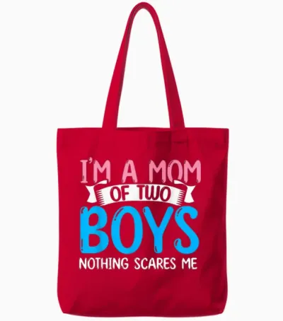 Mutter Familien Mama Sohn Junge Muttertag Lustiges Mama Tote Bags - Red