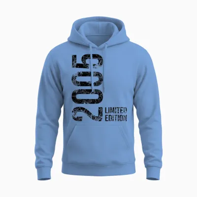 18th Birthday Boy Girl 18 Years 2005 Gift T-Shirt, White Unisex Hoodie - Carolina Blue