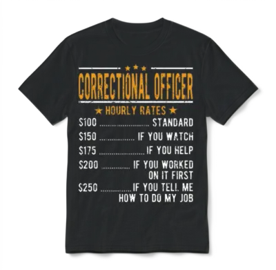 Correctional Officer Hourly Rates Unisex T-Shirt - Black