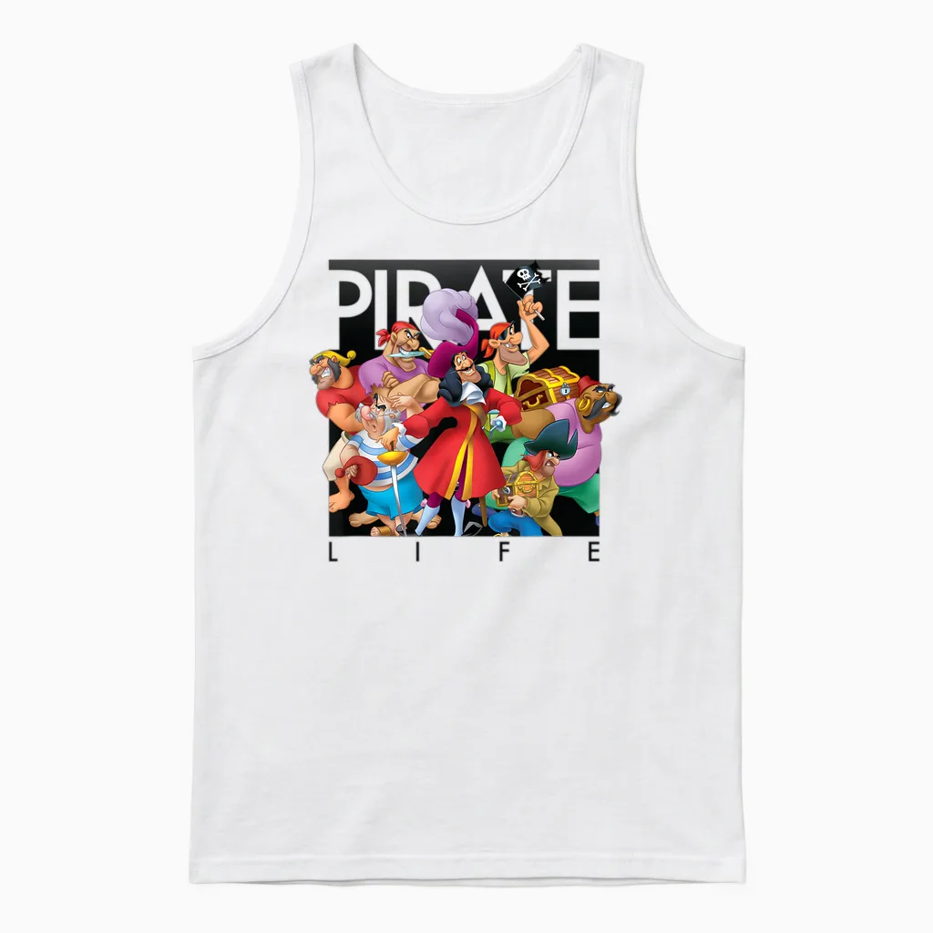 Disney - Pirate Life Captain Hook Unisex Tank Top in White
