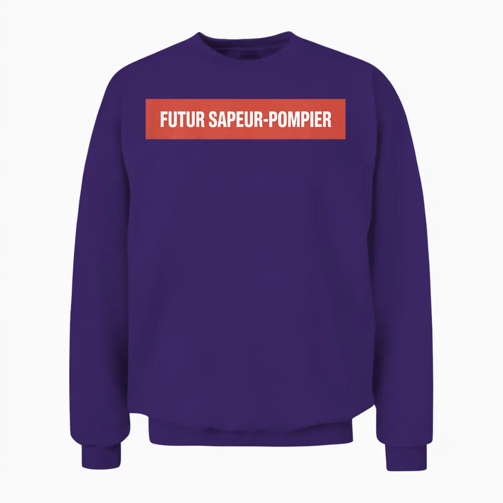 Children's Future Firefighter Design Funny Fan Unisex Sweatshirt in Purple