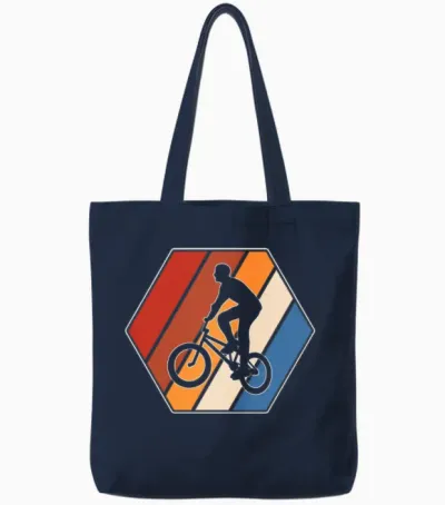 Bmx Retro Tote Bags - Navy