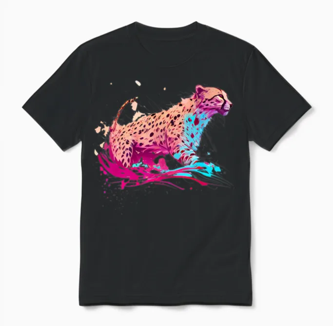 Guépard Unisex T-Shirt in Black