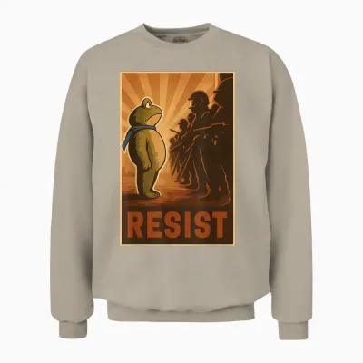Portland Frog Protest for Men and Women Unisex Sweatshirt - Sand