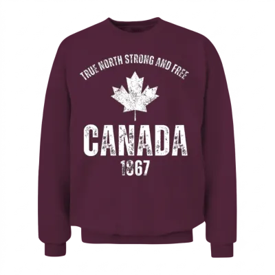True North Strong and Free Unisex Sweatshirt - Maroon