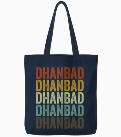 Dhanbad India Retro Vintage Tote Bags - Navy