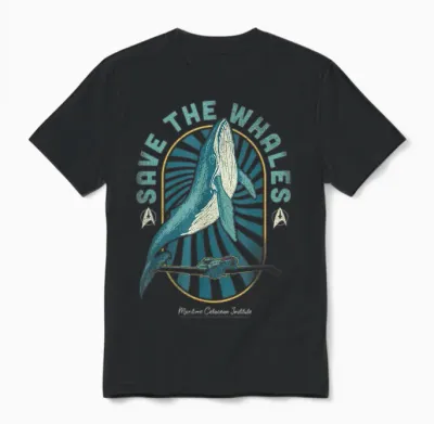 Star Trek Iv: the Voyage Home Save the Whales Collection T-Shirt, Black Unisex T-Shirt - Black