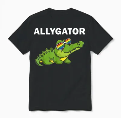 Allygator Straight Ally Alligator Lgbtq+ Homosexueller Unterstützer Unisex T-Shirt - Black